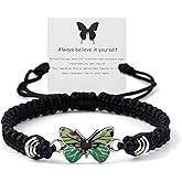 CJIAYUJEW Always believe in yourself Butterfly Bracelet, Cute Butterfly Charm Bracelets Matching Bracelet Friendship Couple Bracelets