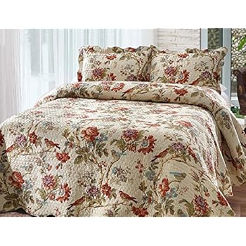 Amazon.com: Patch Magic Finch Orchard 3-Piece Quilt Set
