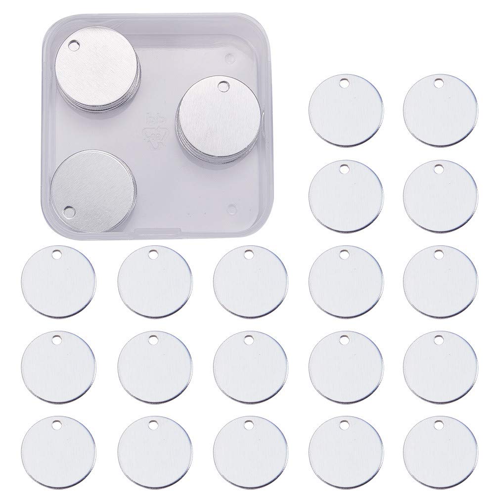 BENECREAT 30 Pack Stamping Blanks Aluminum Blank Pendants 1mm Thickness for Bracelet Earring Pendant Charms Dog Tags - 0.78"(2cm), Round Shape