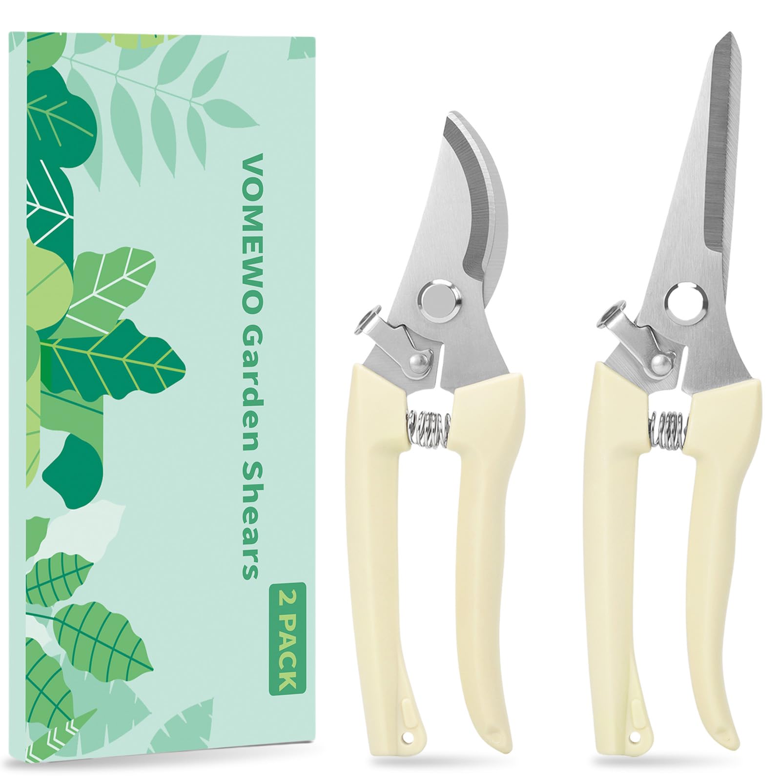 Photo 1 of Pruning Shears, 2PACK Sharp Handheld Garden Shears, Stainless Steel Gardening Scissors with Straight & Bypass Blade, Garden Clippers for Flowers, Plants, Fruit Trees - Gardening Gifts for Women & Men