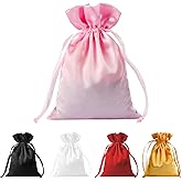 BeiLeiNiceHK 30pcs Satin Gift Bags Pink Drawstring Bag,Gift Pouches For Christmas,Wedding Favor Bags,Small Jewellery Pouch 5X7 Inch