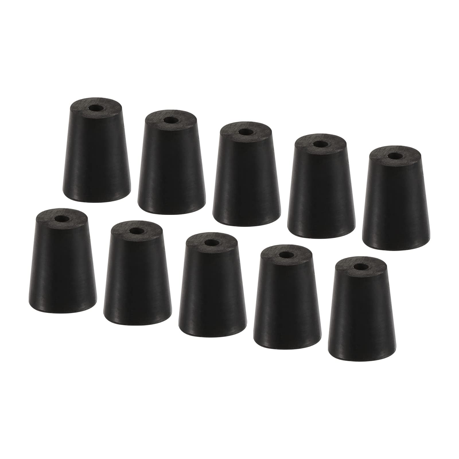 YOKIVE 10Pcs Rubber Stoppers with Hole, Tapered Plugs with High-temperature Resistance | Protect Hole, Great for Lab Industry (Black, 14mm to 19mm)