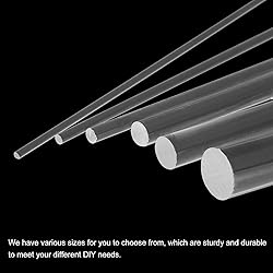MECCANIXITY 12pcs Acrylic Round Rods 1/4" x