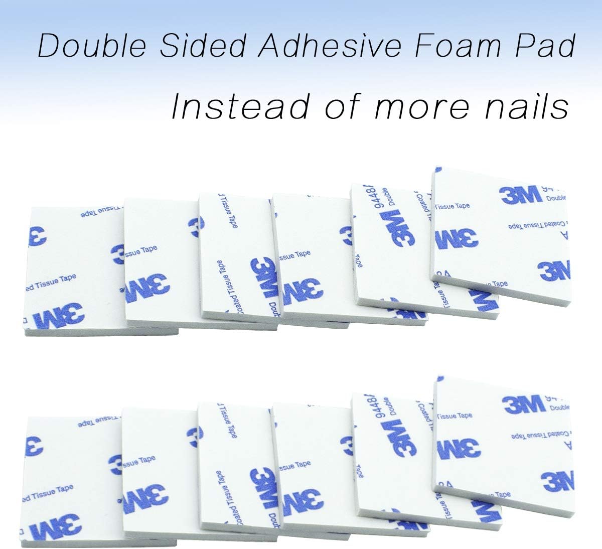 Aurorali Double Sided Sticky Pads White, 40 Pcs Adhesive Sticky Foam Pads Mounting Tape, Squares (40mm x 40mm) - Image 5