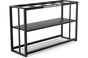 Akenow 55-75 Gallon Fish Tank Stand with Storage Shelf, 48.5 x14.9 x 29.2 Inch Aquarium Stand, Turtle Tank, Reptile Terrariums and Breeder Tank Stand,980LBS Capacity, Black