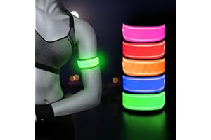 EZIERFY Ezerfy Light Up LED Arm Band for Running - 2 Pack Reflective LED Bracelet Flashing LED Sports Wristband, Glow Bracelets for Concerts, Festivals, Sports, Raves, Emergency Supplies