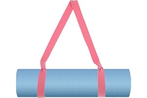 Ajcotahm Yoga Mat Straps for Carrying Yoga Carrying Strap Mat Adjustable Durable Carrier Sling (Pink) - Mats Not Included