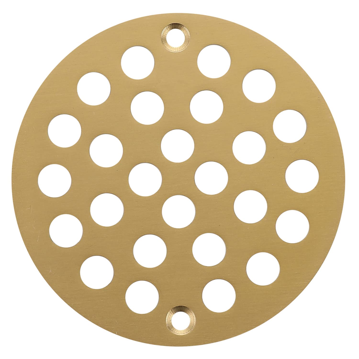 Photo 1 of Round 4 Inch Screw-in Floor Drain Cover Replacement Shower Drainer Grate with Screws (Brushed Golden)