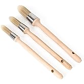 3 Pack Trim Edge Paint Brushes, Round Small Paint Brush for Walls Touch Up | 3-Size Small Round Trim Paint brushes, Edge Brush and Paint Brushes for Walls, Ideal for Sharp House Edge Painting Projects