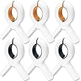 6 Pcs Beach Towel Clips for Beach Chairs,Plastic Sunbed Towel Pegs for Sun Loungers,Windproof Clothes Pins Outdoor, Strong Be