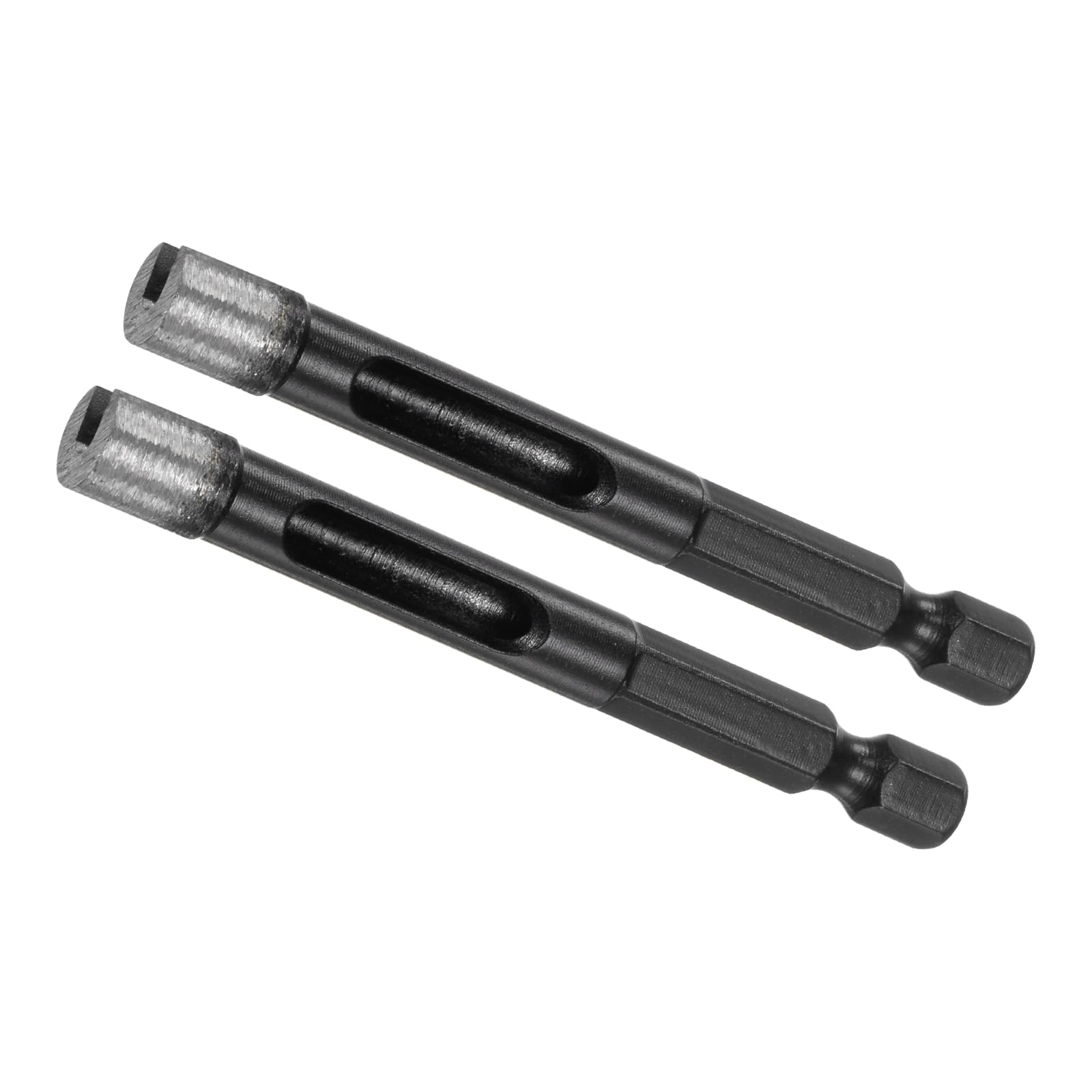 CoCud Diamond Core Drill Bit, 8mm Dia 1/4 Inch Hex Shank, Dry/Wet Hole Saws Black - (Applications: for Tiles Stones Marble Concrete), 2-Pieces