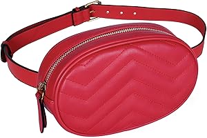 Geestock Fanny Packs for Women Fashionable, Black Leather Waist Bags Waterproof Belt Bag Stylish Bumbag for Party, Travel, Gi