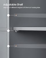 VASAGLE Bathroom Floor Storage Cabinet 4 Drawers 1 Door Mystic Grey LHC041P36 view 5