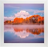 YiPinYin 12x12 Inch Photo Frames Set of 3 with Mounts 10x10 Wooden Grain view 3