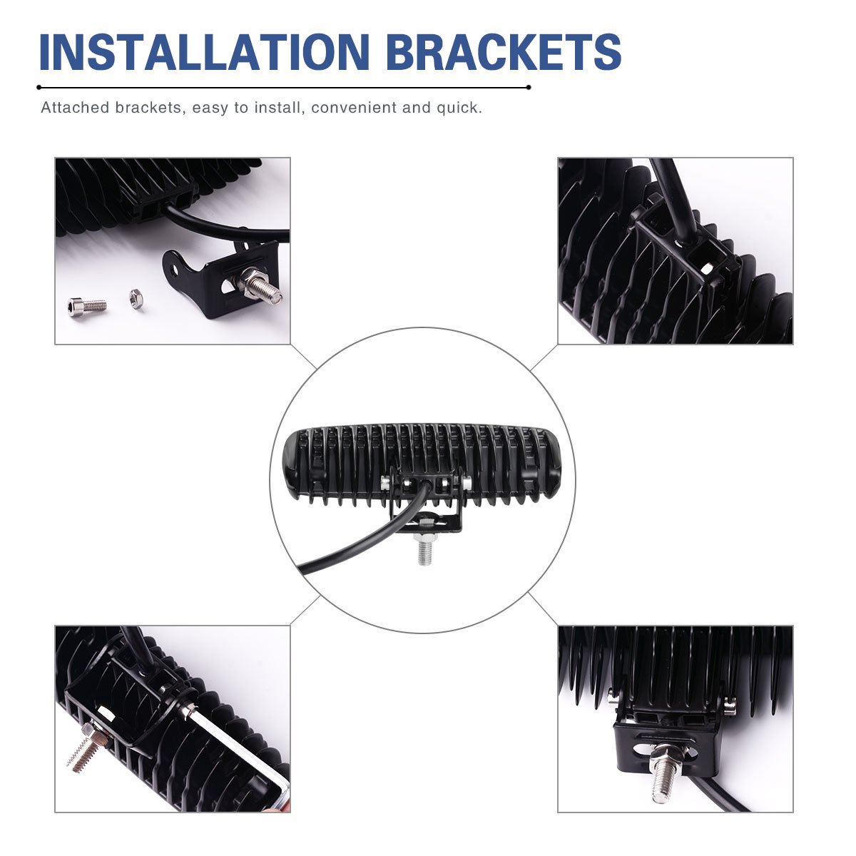 YITAMOTOR 2X 18W 6 inch Flood LED Work Light Bar Lamp Driving Light Fog Light Offroad Led Light Waterproof for SUV ATV 4WD Car Truck Van Golf Cart 12V 24V