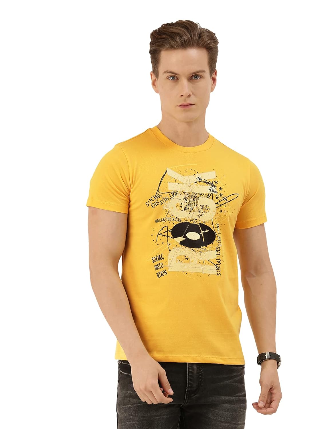 QUANCIOUS Mens Organic Cotton Graphic TShirt Color Turquoise Blue