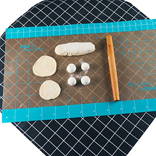 26" x 16" Silicone Pastry Fondant Mat with Measurements for Baking Dough Rolling Mat Countertop Mat Oven Liner