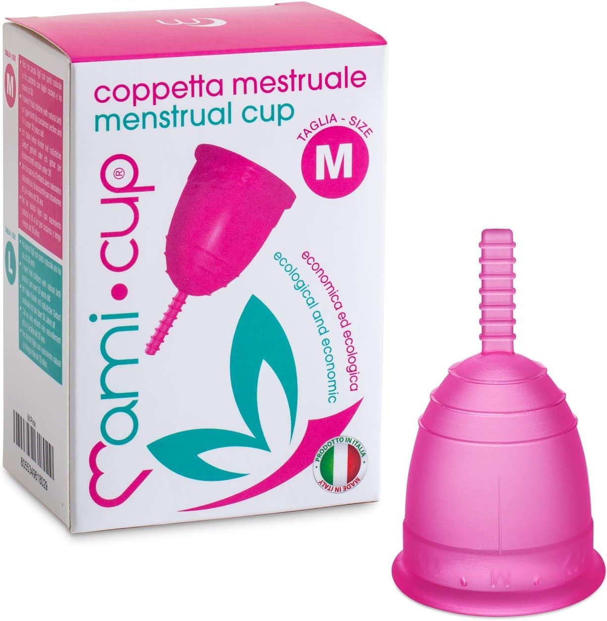 Mamicup® Menstrual Cup (Pink, M) Soft, Flexible, Reusable Medical-Grade Silicone- Most Comfortable Period Cup