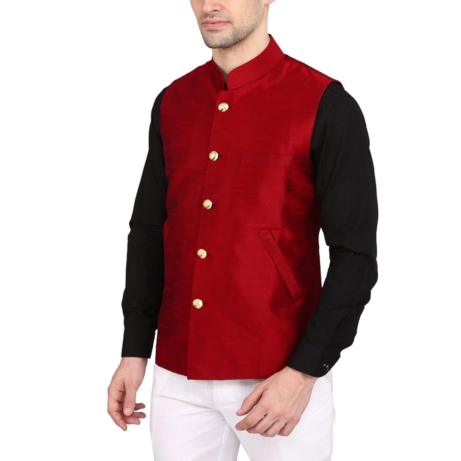 indian attire men's blended silk koti (waistcoat/nehru jacket)
