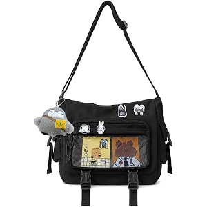 GZIBTB Cute Ita Bag Kawaii Messenger Bags Japanese Y2K Crossbody Bag Anime Purse With Pins