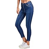 ONESO Women's High Waisted Skinny Jeans Stretchy Slim Fit Raw Hem Soft Juniors Jeans for Women with Pockets Comfy Denim Pants