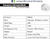 Long Life Lamp LED Round Emergency Light Ceiling Flush Mount Maintained Non view 5