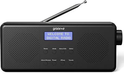 groov e Vienna DAB/FM Digital Radio with Alarm Bluetooth 40 Presets Black