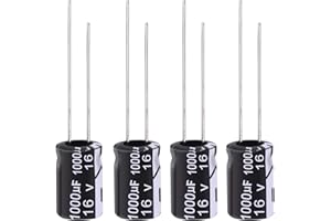 Tnisesm 50Pcs Electrolytic Capacitor 1000uF with Aluminum Radial Leads 1000UF-16V-8X16