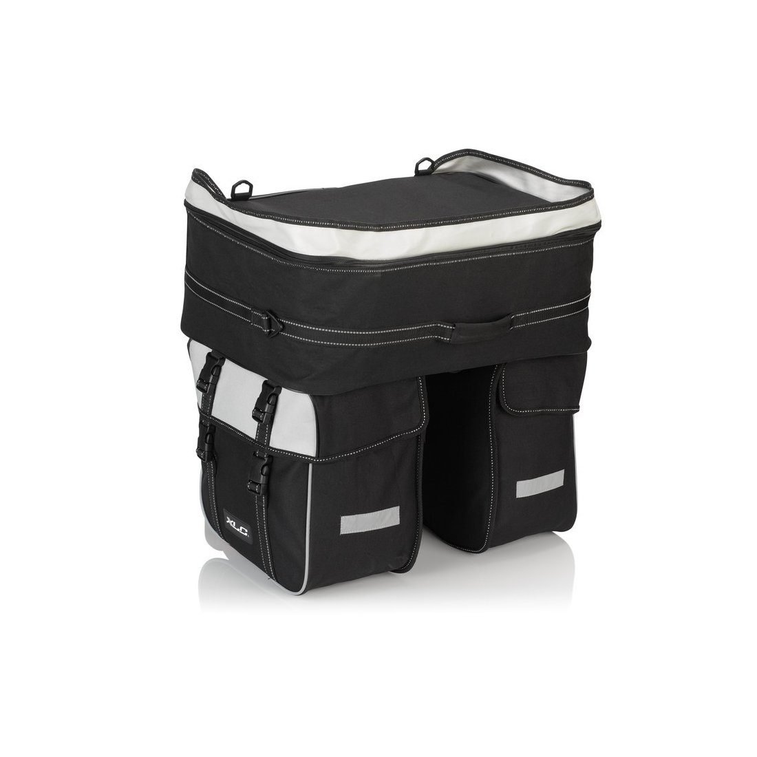 XLC Unisex - Adult Triple Pannier Traveller BA-S68, Black Grey, 300 x 170 x 300 cm