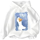 SweatyRocks Girl's Duck Graphic Hoodies Cute Printed Long Sleeve Pullover Sweatshirt Tops