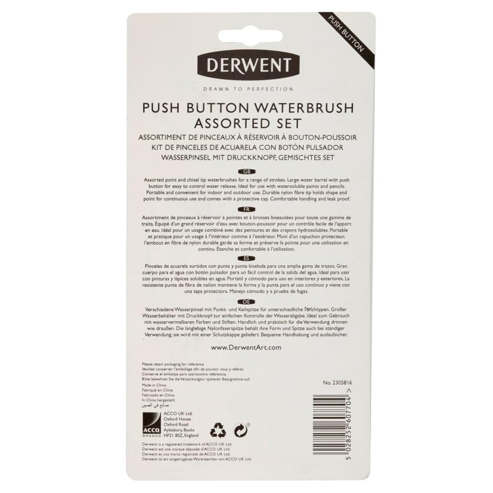 Derwent Push Button Waterbrush Assorted Set (2305816)