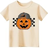 Sineeko Toddler Boys Girls Halloween Shirt Short Sleeve Pumpkin Baseball T-Shirts Boo Tees Spooky Dude Tops 2-7 Years