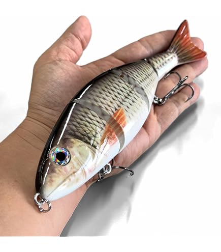 big nick fishing lures Sfeexun 4 Segment with BKK Hooks for Fishing, Easy Catch Color:Dark Green Pearl/Black Pepper abu garcia power handle 2oz (60g) VMC 4x Fishing reel, 