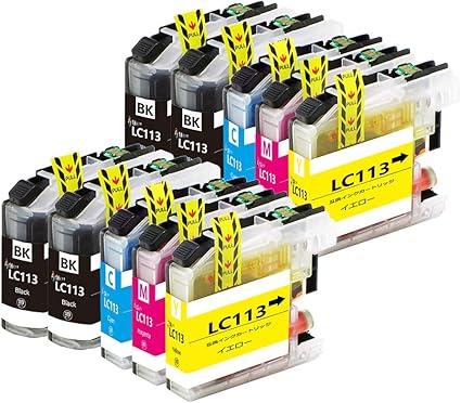 Amazon Brother インクカートリッジ ブラザー Lc113互換プリンターインクlc113 4pk 10本セット 4色セットx2 2本ブラック Lc113cx2 Lc113mx2 Lc113yx2 Lc113bkx4 大容量タイプ 残量表示可能icチップ付 大阪インク 大阪インク インクカートリッジ 通販