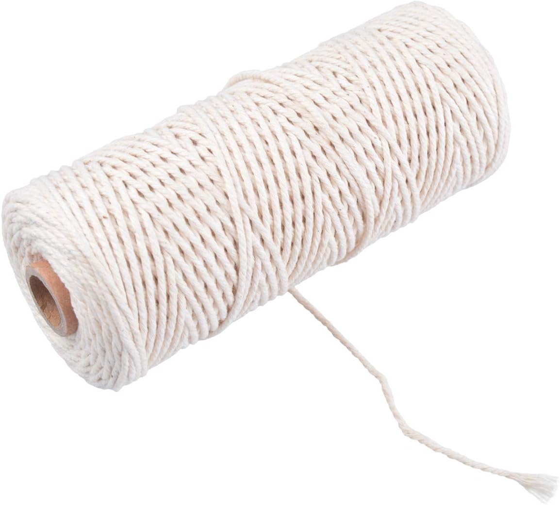 10mm Natural Handmade Macrame Craft Rope Cord, Plant Hanger Wall Hanging Crocheting Dream Catcher DIY Craft Bohemia Knitting - 10 Meter(11 yd) Soft Natural Color Twine String