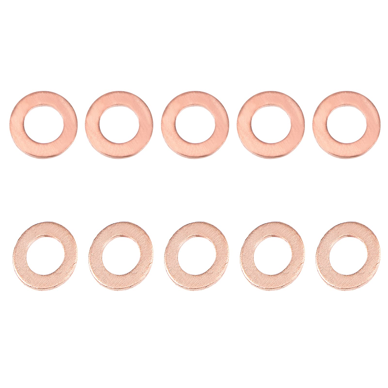 DTGN 5mmx9mmx1mm(IDxODxT) Flat Copper Sealing Washers - 50Pack - Good for Industrial Machinery M5 Screws - Copper Flat Ring Gaskets — image 1
