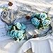 YILIYAJIA 4PCS(28.15 FT) Artificial Rose Vines Fake Silk Flowers Rose Garlands Hanging Rose Ivy Plants for Wedding Home Office Arch Arrangement Decoration(Blue)