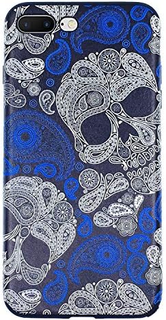 iPhone 7 Plus Case, MyColors Flexible Soft Silicone Cool Case Embossed with Skullcandy Pattern for iPhone 7 Plus 5.5 Inch (Skullcandy)