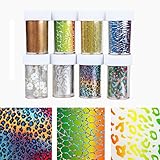 BTArtbox 6 Rolls Different Patterns Nail Art Transfer Foil Sticker Tips DIY Decoration Holographic/Leopard/Floral etc.