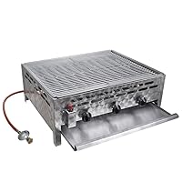  Tischbräter 3-flammig 2+1 Gas Brenner silber Edelstahl klein Tableroaster Balkon ✔ eckig ✔ Grillen mit Gas ✔ für den Tisch 