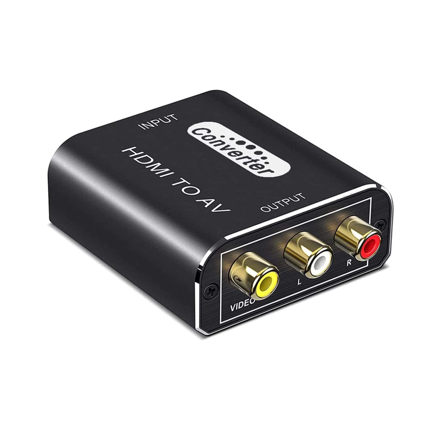 HDMI to RCA 変換コンバーター 搭載 アルミ合金製外殼 HDMI to AV コンポジット1080P入力 音声転送 PAL/NTSC切り替え Xbox PS4 PS3 カーナビなど対応 USB給電ケーブル付き日本語説明書付き (hdmi rca 変換) の商品画像