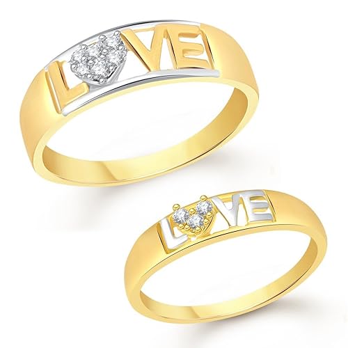 Cubic Zirconia Ring for Men (Golden) (vkcplfr1039ga_10f_24m)