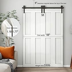 AONAYIOA 60"/5FT Bi-Folding Sliding Barn Door