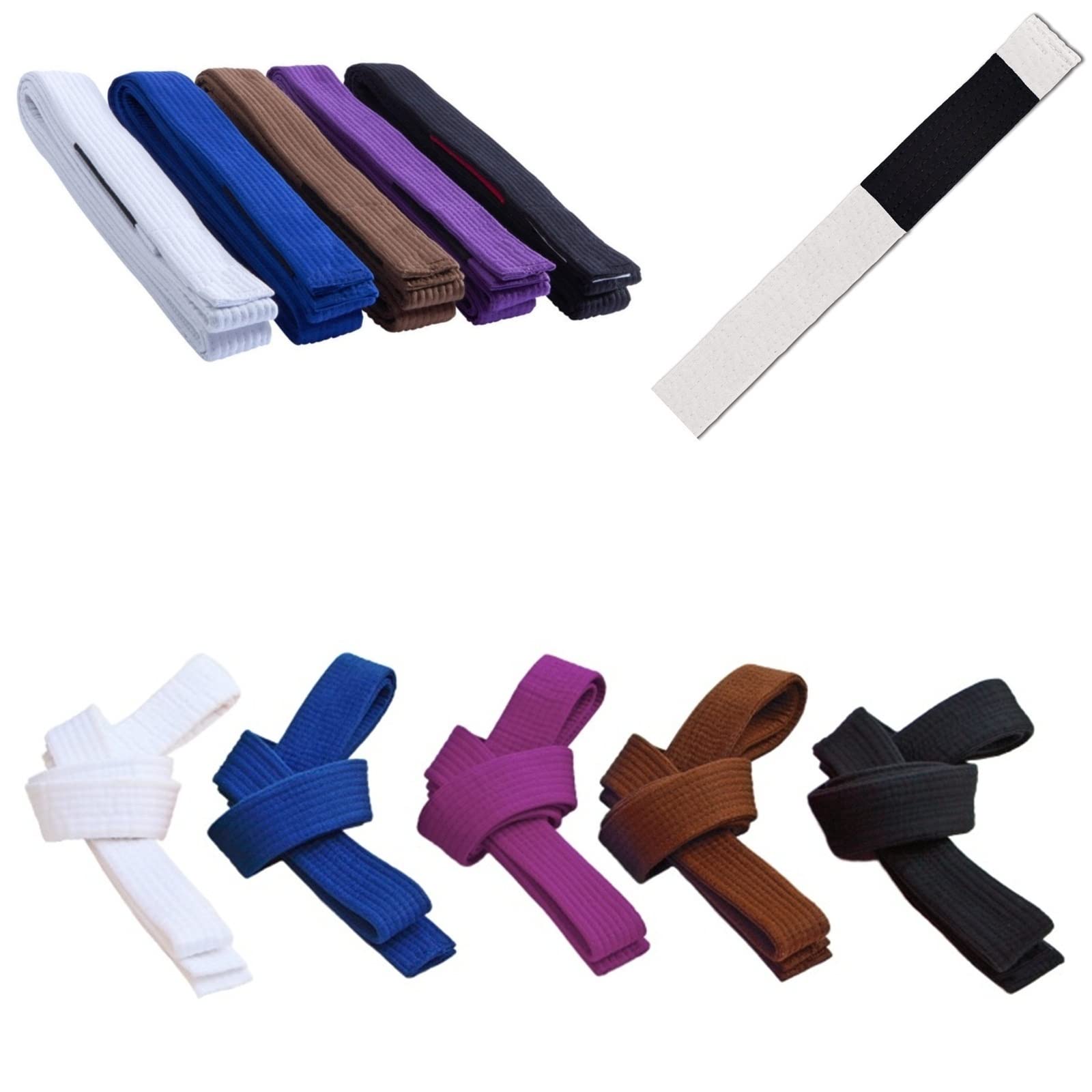 mmasport BJJ Belt Jiu Jitsu Kimono - gi 100% Cotton 5 mm Thick Padded in EVA Various Colours (White, 300 cm)