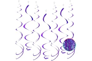 AGROKO 30 pcs Purple Hanging Swirl Decorations Swirls Party Decorations Plastic Party Streamer for Ceiling, 26"