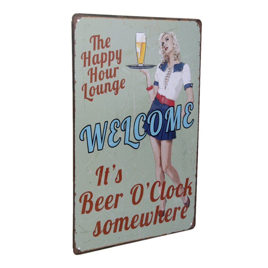 bestmall Beer girl Signs Metal Plaque, Metal Advertising Wall Sign Retro Art,Wall Sign Plaque Poster, Retro metal Aluminium Sign vintage bar pub man cave Tiki Bar Home Cafe Wall Beer Retro Club