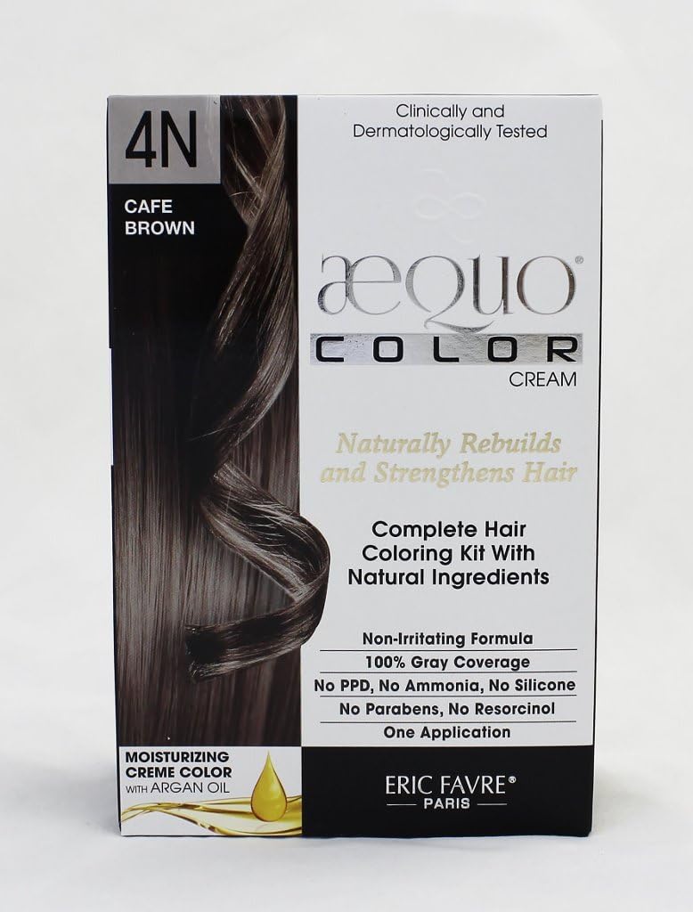 Aequo Color 4N Cafe Brown Organic Hair Colour Kit - 160ml