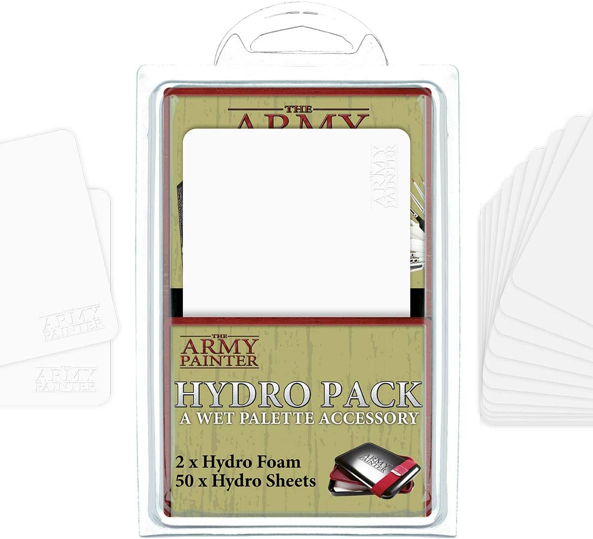 The Army Painter Hydro Pack Wet Palette Refill, 50 Palette Papers, 2 Sponges, Compatible with Acrylic Paint Washes