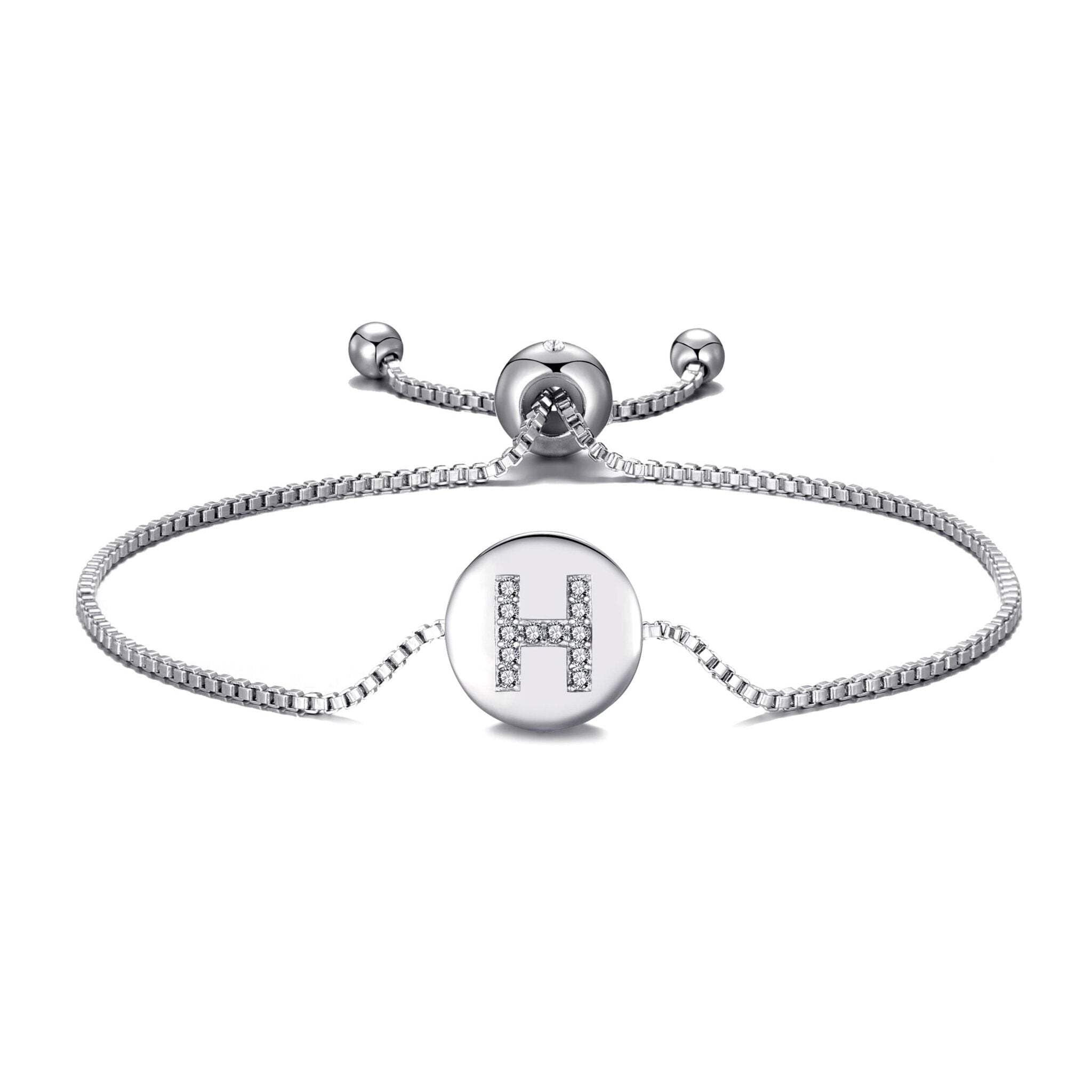 Philip Jones Initial Friendship Slider Bracelet Letter H Created with Zircondia® Crystals — image 1