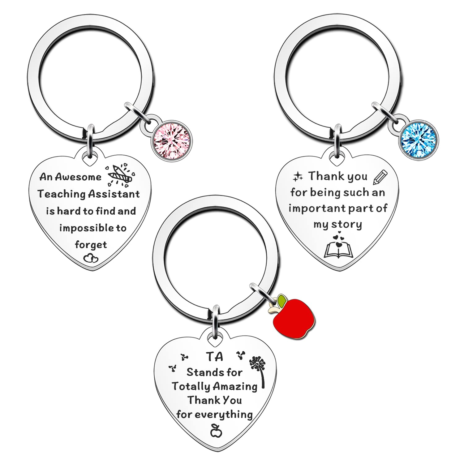 JETTOP Teaching Assistant Gifts for Women Men Thank You Teacher Assistant Gifts 3PCS Leaving TA Gifts